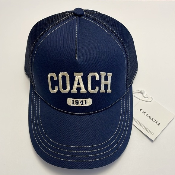 Coach Accessories - Coach Embroidered Trucker Hat | Navy